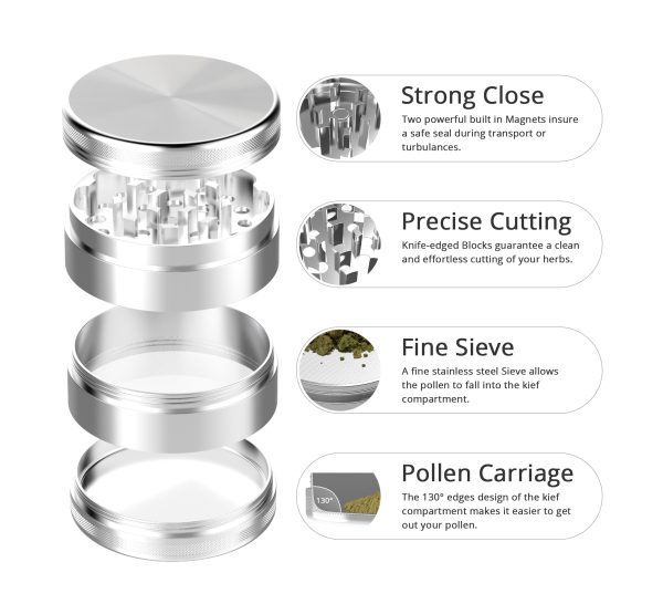 Aluminium Grinder Silver - Image 2
